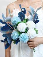Bola De Hojas De Eucalipto Artificial 1pc Decoración Para Bodas Y Casamientos Bouquet De Crisantemo Para Decoración De Habitaciones Y Fiestas - details 5