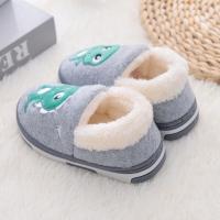 Zapatillas De Invierno Para Niños Dinosaurio Antideslizantes Calientes Y Confortables Para El Hogar Microfibra TPR Talla True - details 2