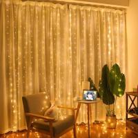 Luces De Cortina LED Con Control Remoto Y USB Para Decoración De Hogar Fiesta Boda Halloween Navidad Instalación Sencilla En Ventanas Paredes - details 1