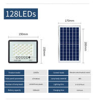 Luz de Inundación Solar LED Lámpara Solar Impermeable para Jardín y Calle - details 15