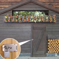 Cerradura de puerta con grapa y candado, cerradura de puerta de 90 grados con llaves y tornillos, cerradura de puerta de jardín de acero inoxidable, cerradura de puerta de dormitorio de seguridad adicional - details 2