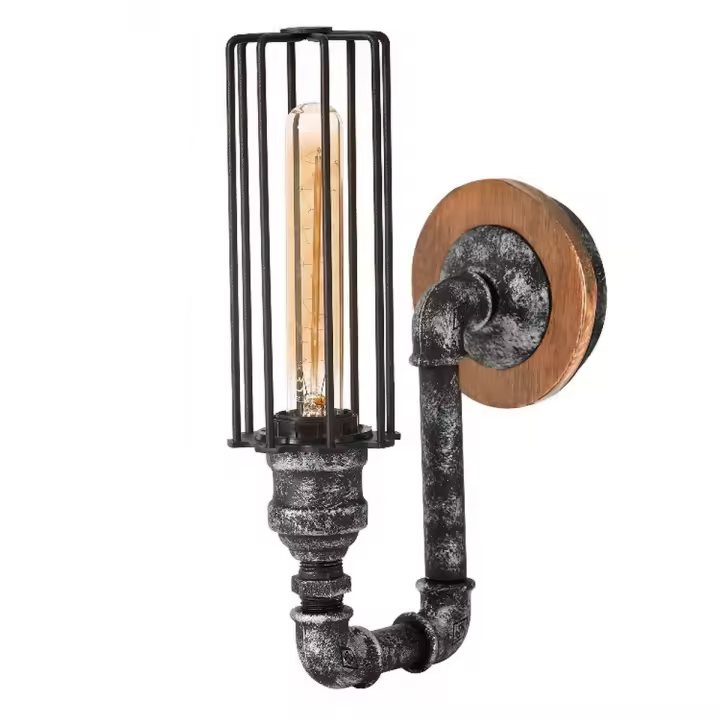 Lámpara de Luz Brescia, Metal, Negro, 12x21x32 cm - 1