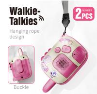 Walkie-talkie para niños, buscapersonas de transmisión inalámbrica de larga distancia, juguete de dibujos animados para conversación al aire libre con cordón - details 3