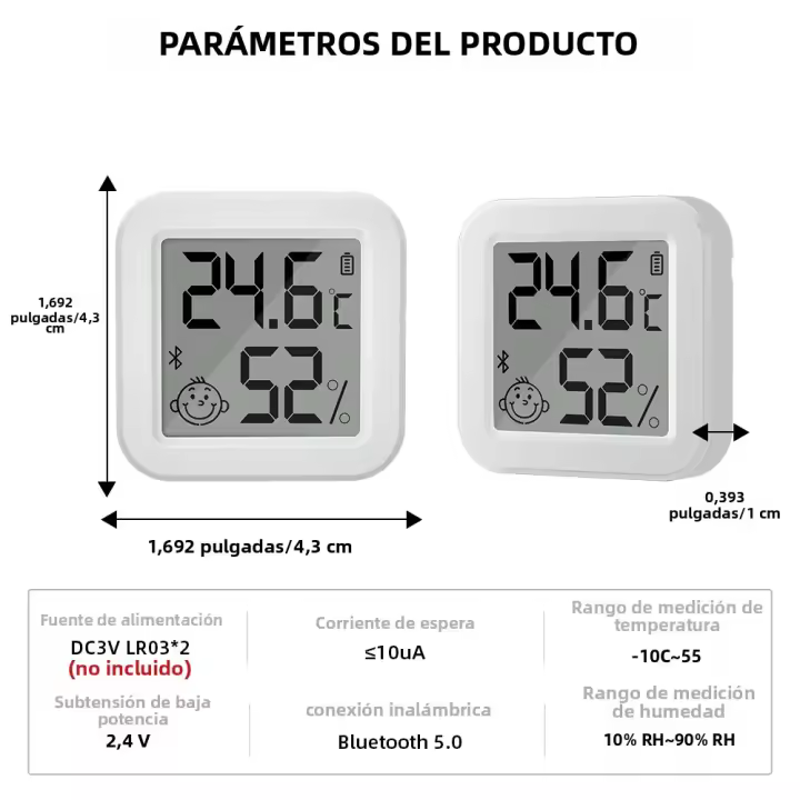 Sensor De Temperatura Y Humedad Inteligente Bluetooth Tuya Con Pantalla LCD Mini Higrómetro Termostato Compatible Con Alexa Google Home - 1