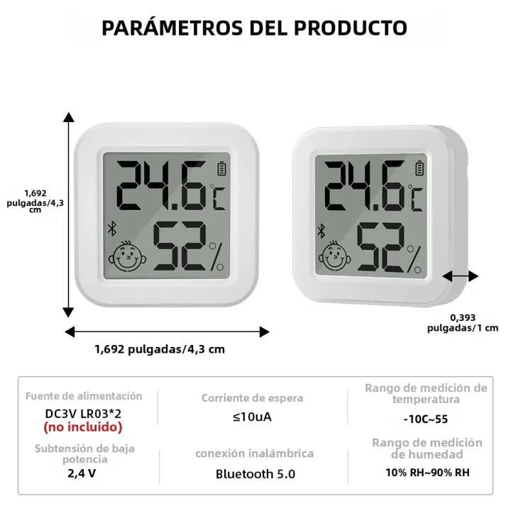 Sensor De Temperatura Y Humedad Inteligente Bluetooth Tuya Con Pantalla LCD Mini Higrómetro Termostato Compatible Con Alexa Google Home - 1