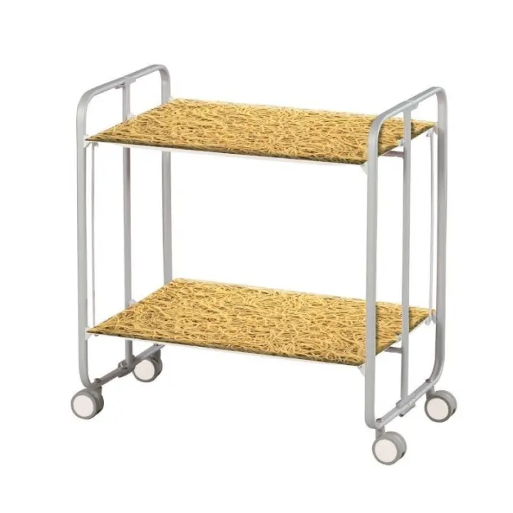 DON HIERRO - Carrito Auxiliar Bauhaus con Ruedas y 2 Estantes, Color Gris - 1