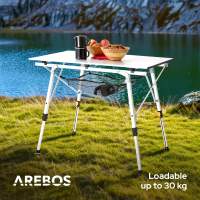 AREBOS Mesa de camping 120 x 70 cm mesa rodante aluminio mesa plegable exterior - details 10