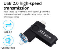 Bliksem Pendrive 3en1 64GB Tipo C Memoria Stick OTG 2.0 Para PC Y Móvil Caja Metálica USB Flash Drive Pen Drive OTG 64GB - details 0