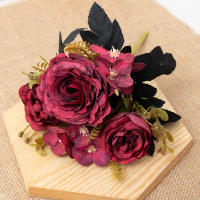 Retro Lirio De Otoño Artificial En Seda Para Boda Decoración De Navidad Y Hogar Peonía Y Esterilla Flores Falsas Accesorios De Fiesta - details 3