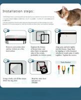 Puerta Para Mascotas Perros Y Gatos Con Seguro De Seguridad Fachada Ventana Montaje Fácil Accesorio De Moda Al Aire Libre Para Entrada Y Salida Libre - details 6