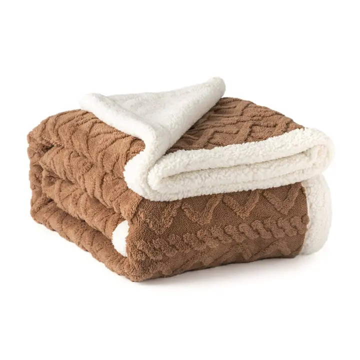 GREATOYAR Manta de Franela y Borreguillo para Cama Sofá, Manta Borreguillo de Premium Microfiber Polyester, Manta Reversible, Suave Cómoda, Cálida Esponjosa, Patrón Japonés - 1