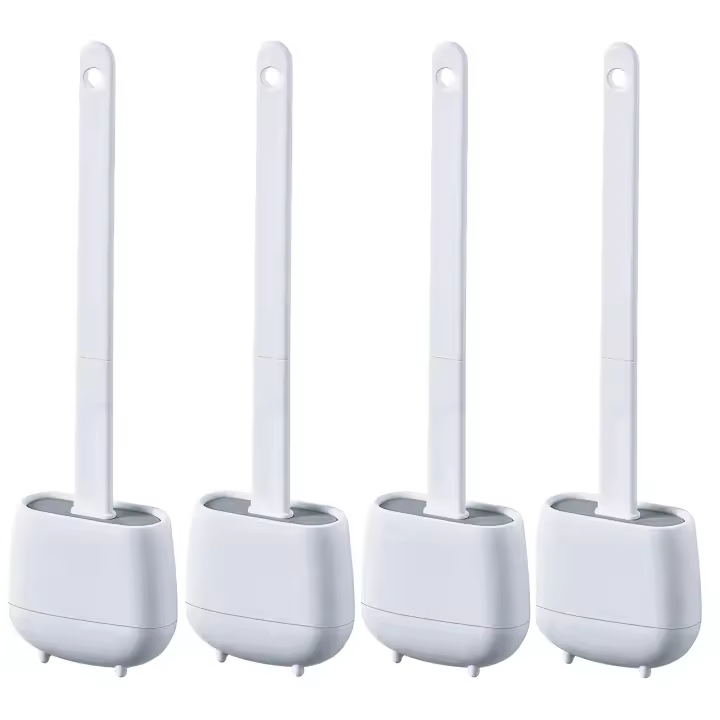 Escobilla para Inodoro WELL HOME MOBILIARIO & DECORACIÓN con Mango Antideslizante y Soporte de Secado Rápido - Blanco - 1