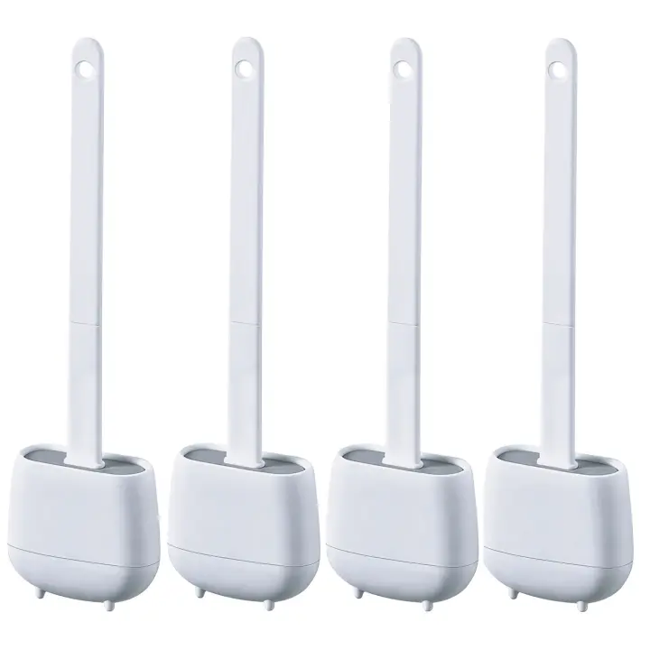 Escobilla para Inodoro WELL HOME MOBILIARIO & DECORACIÓN con Mango Antideslizante y Soporte de Secado Rápido - Blanco - 1