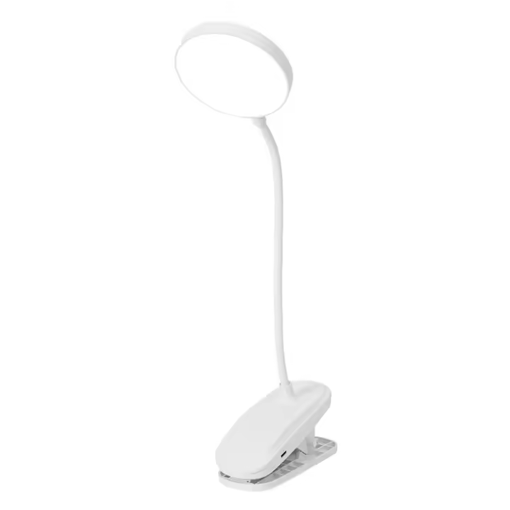 Lámpara De Mesa USB Recargable Lámpara De Escritorio Clip Lectura De Noche Luz LED Táctil 3 Modos Dimming Protección Ocular Con Cable De Enchufe - 1