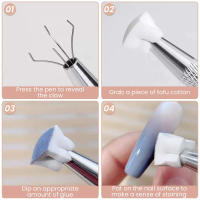 Herramientas De Arte De Uñas Con Estampador De Esponja Y Pincel Para Gel Y Polvos De Brillo Combo De 50/150 Piezas Con Pluma De Puntos - details 4