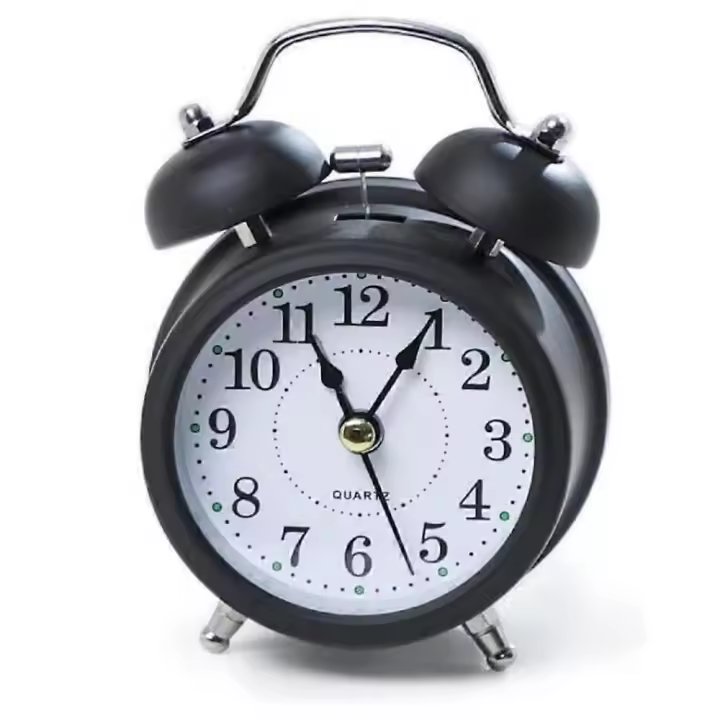 Loud Alarm Clock Bell Alarm Clock for Heavy Sleeper/Elderly/Children/Adult, Alarm Clock Hoom Decoration (Black) - 1