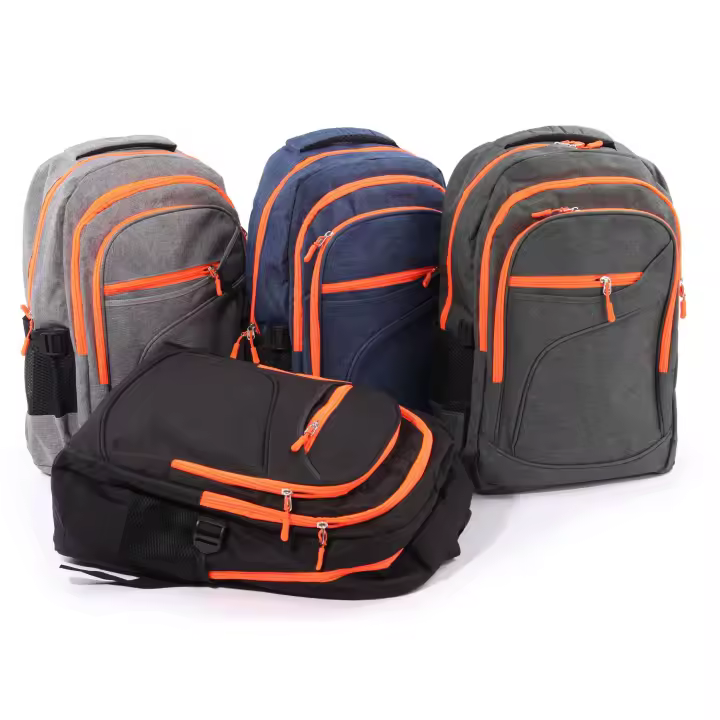 J.S ONDO MOCHILA TIPO TELA PARA HOMBRE CON BORDE NARANJA Mochila Escolar Mochila de Viaje Negocios Trabajo Diario Antirrobo Impermeable Grande Mochila Ordenador CLASICO 30.5X46CM - 1