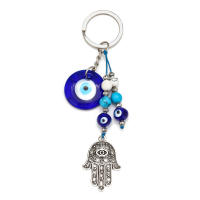 Llavero De Ojo De Suerte Con Mano De Fatima Y Mariposa Azul Para Coche Llavero Turco Con Ojo Maligno Para Hombres Y Mujeres Joyería EY138 - details 10
