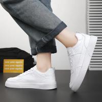 Zapatos Casuales Para Hombre En Cuero Blanco Ligeros Y Transpirables Con Plataforma Zapatillas De Patinaje Deportivas De Verano Y Otoño - details 16