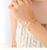 Encanto Acero inoxidable nueva joyería fina de moda dulce 2 capas perforadas 7 corazones pulseras de cadena para mujeres regalos de pareja - details 9