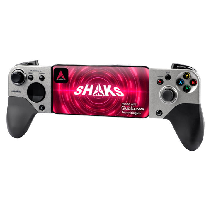 SHAKS S5 XGRIP Gamepad Inalámbrico Extensible para Android, Windows, iOS y X-Cloud, Stadia, GeForce - Controlador de juegos para móvil portátil, impulsado por Qualcomm. 8H de uso. App de Mapeo para Android. Bluetooth o cable.