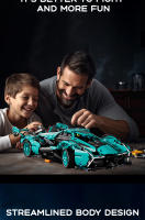 Nueva Super Coche Deportivo 1000+PCS Kit De Bloques De Construcción Modelo a Escala 1:14 Regalo De Navidad Para Niños Y Adultos - details 11