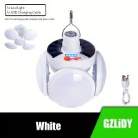 Luz solar portátil, bombilla LED portátil recargable por USB con indicador de batería para camping, senderismo, pesca y emergencia. - details 6