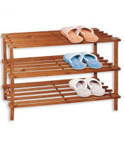 EasySpeed Zapatero de Madera con 3 Alturas,Soporte para Calzado, Almacenamiento Toallas, Ropa, Medidas 63 x 48,5 x 26,5 CM Color Cerezo - details 1
