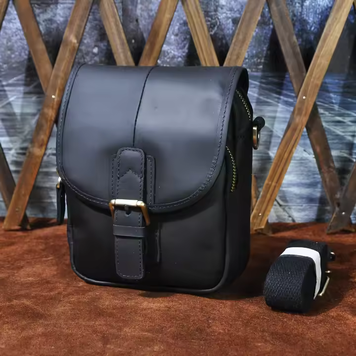 Bolsa cruzada de cuero Crazy Horse genuino unisex, riñonera de viaje de ocio, riñonera con cinturón para hombres, 1168 - 1