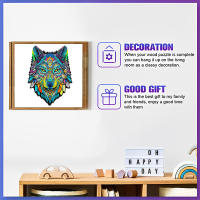 Puzzle De Madera Con Patrón De Lobo Único Juguetes Educativos Para Adultos Y Niños Manualidades DIY Regalos Para Fiestas - details 0