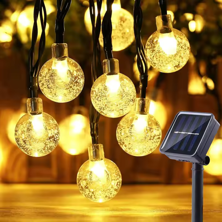 Guirnalda de Luces de Jardín - Luces LED de Exterior con Bombillas - Guirnalda Solar Recargable - Decoración para Interior y Exterior [Clase de eficiencia energética A] para Jardín, Boda, Vacaciones, Navidad, Terraza, las vacaciones - 1