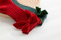 Calcetines De Navidad Para Bebés Y Niñas Con Gran Lazo Alta Calf High Suaves De Algodón Rojos Para Otoño Invierno Tallas 0-5 Años - details 6