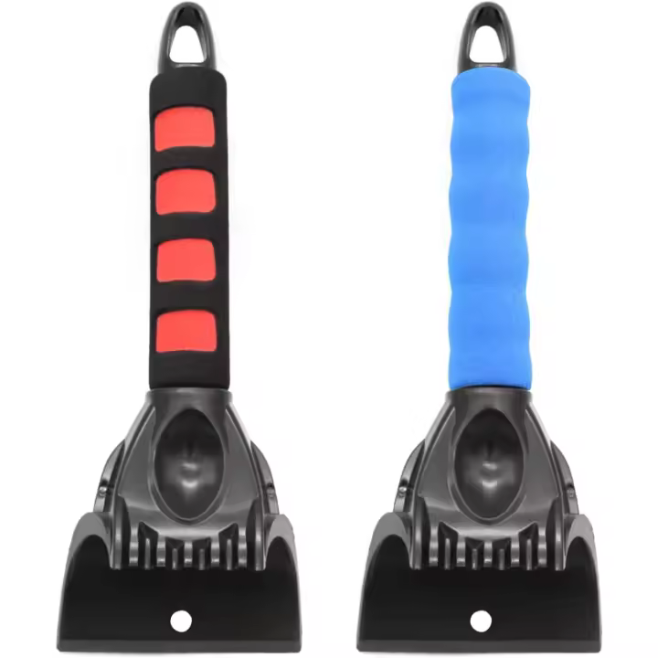 piezas de raspador de hielo para automóvil, raspador combinado para ventanas de automóvil, rompehielos y pala para nieve, pala para nieve para automóvil, mango de espuma, raspador de parabrisas compacto - 1
