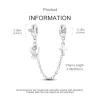 Cadena De Seguridad Platinada De Plata Con Bolas Para Pulsera Original Joyería Hecha a Medida Clip De Estopilla Charm Adecuado Para Joyería - details 53