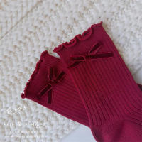 Calcetines para Mujer, Calcetines Cortos Colegiales Granate para Niños y Adultos - details 2