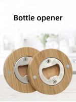 Abrepuertas De Bambú Portátil En Forma Redonda Para Botellas De Cerveza Magnético Para Nevera Herramientas Para Fiestas Y Bares - details 0