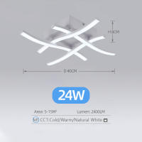 Luz De Techo LED Curva Moderna 3 Colores Variables 24W Para Sala De Estar Dormitorio Balcones Instalación Sencilla Sin Certificación - details 8
