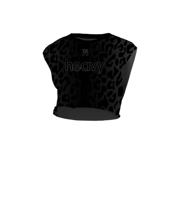 Crop Top técnico Mujer - Cross Training - F Fatale negro leopardo- Rx Heavy Rx Heavy Camiseta mujer tecnica   crop top camisetas chica femenina gym fitness crossfit cross training mujer algodón - 1