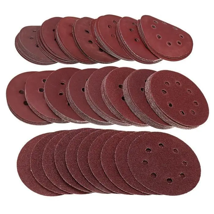 Discos de Lija para pulir, 160 unidades, 125mm, 8 tacos, Triga 40-2000 - 1