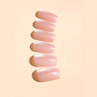 24pcs/set Uñas Postizas Cortas Cuadradas Con Diseño De Ojos De Gato Y Brillo En Colores Rosa Verde Morado Amarillo Y Nude Para Artículos De Belleza Y Uñas - details 17