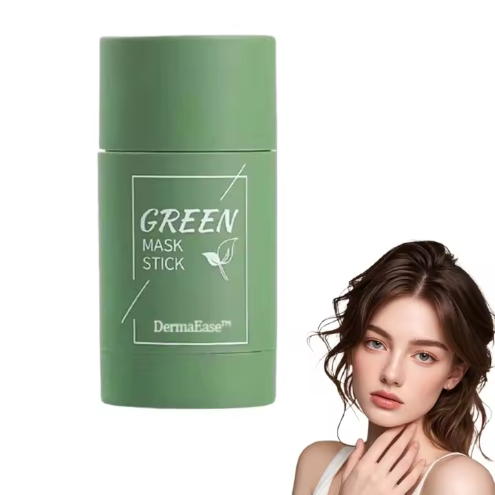 Mascarilla de limpieza profunda en barra de té verde, mascarilla facial de té verde, mascarilla facial en barra, mascarilla para limpiar poros, barra de arcilla de té verde para hombres y mujeres con todo tipo de piel (1 unidad) - 1
