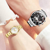 Juego De 4 Relojes De Moda Para Hombres Y Mujeres Con Pulseras De Aleación Multifuncionales Conjunto De Parejas De Lujo Sin Dial - details 5