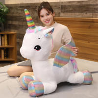 Muñeco De Peluche Suave Y Lindo De Unicornio Con Arcoíris Para Niñas Juguetes De Algodón PP Decoración De Hogar Regalo Con Almohada Rosa Para Niños - details 8