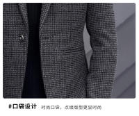 Chaqueta De Moda Para Hombres Estilo Coreano Ajustada Y Elegante Para Otoño Invierno Cierre Simple Traje Casual Grueso - details 16