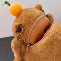 Mochila De Peluche De Delfín Kapybara Dual Propósito Bolso De Hombro Para Niños Y Adultos Material De Plush Corto Tamaño 30cm - details 9