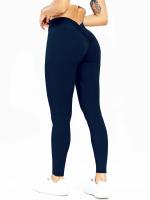 Pantalones De Yoga V-Forma Alta Rebound Levantamiento De Caderas Pleated Sudaderas Entrenamiento Correr Fitness Leggings De Yoga Para Mujer Cintura Elástica Material Poliéster Sin Bolsillos Transpirables Y Cómodos - details 34