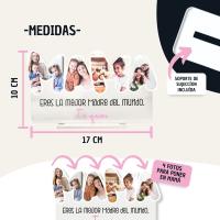 DEREGALOOS Placa Decorativa Personalizada con 4 Fotos y Frase Eres la Mejor Madre del Mundo, Idea de Regalo Original para el Día de la Madre - details 1