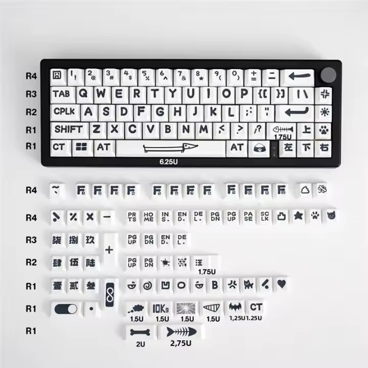 Teclas PBT Con Diseño De Animales Para Teclado Mécanico Cherry MX 138 Teclas Perfil Cherry Resistencia Al Desgaste Textura Suave Dye-SUB Para Fiesta Temática De Animales - 1