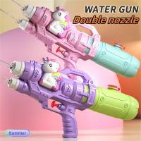 Juguete De Agua Unicornio Y Dinosaurio Con Dos Boquillas Juguete De Agua Para Niños Pistola De Agua De Dibujos Animados Juguete De Piscina Para Verano Tipo Presión - details 0