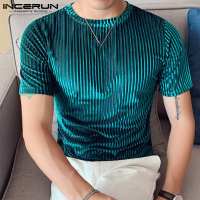 Camiseta Estilo Casual Para Hombres INCERUN Tees De Moda Con Cordón Cuello Redondo Estirable Tallas S-3XL Para Fiestas Y Mostrados - details 9